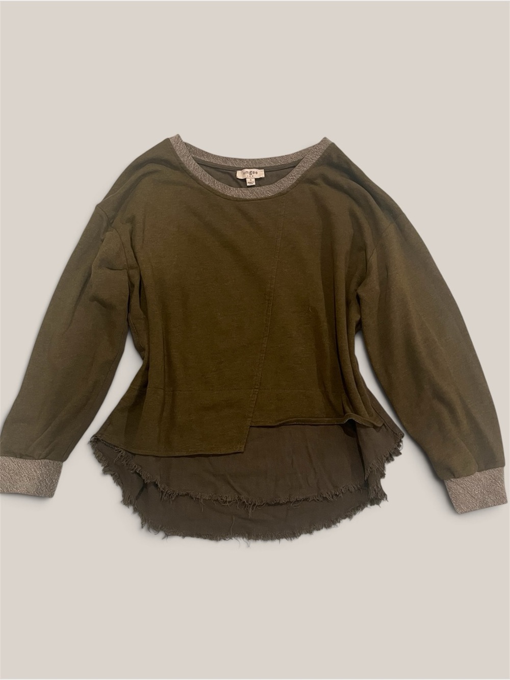 Umgee USA Distressed Frayed Hem Shirt